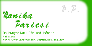 monika paricsi business card