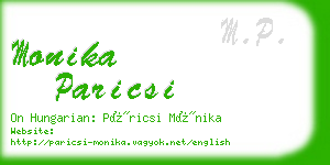 monika paricsi business card
